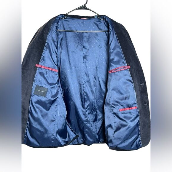 Tommy Hilfiger Vintage Corduroy double button Navy Blue Elbow Patch Size 44 - Picture 7 of 10